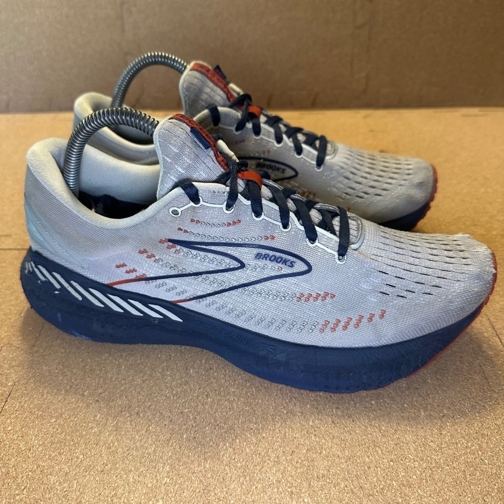 Brooks Glycerin GTS 19 Mens Running Shoes Grey Navy Orange 1103571D002 Size 9